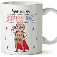 Los mejores  - MUGFFINS Taza Abuelo (En Catalán) -&quot-Aquí beu un Súper Avi&quot- - Taza Desayuno-Idea Regalo Día del Padre. Cerámica 350 mL